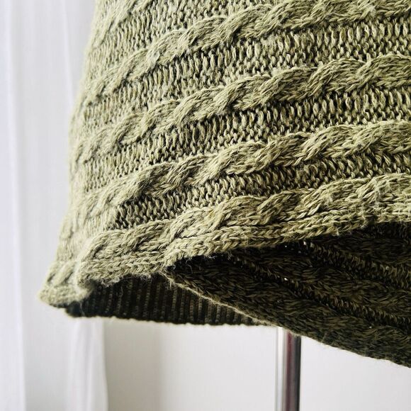 New Directions Green Marled V-Neck Asymmetrical Hem Knit Layered Sweater Size 6 - Picture 3 of 8